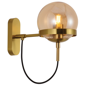 GOLD GLASS WALL LIGHT 1X60W ES