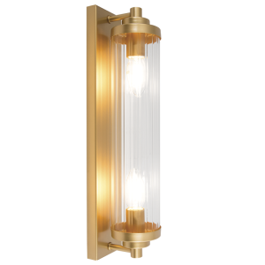 METAL WALL BRACKET FLUTED GLASS 2X40W SES