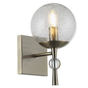 ANTIQUE METAL WALL LIGHT SPECKLED GLASS 1X40W SES