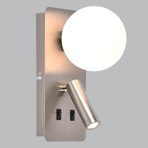 SAT METAL WALL BRACKET OPAL PLASTIC COVER 2 SWITCH