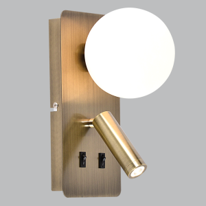 ANT METAL WALL BRACKET OPAL PLASTIC COVER 2 SWITCH