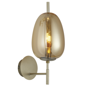 METAL WALL BRACKET AMBER GLASS 1X40W SES