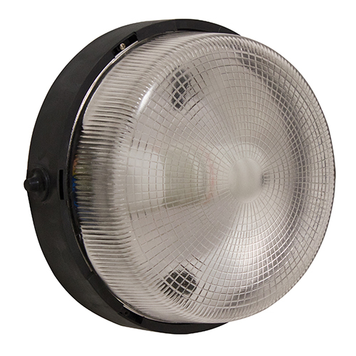 Glass Round B/Head Black 1x60w