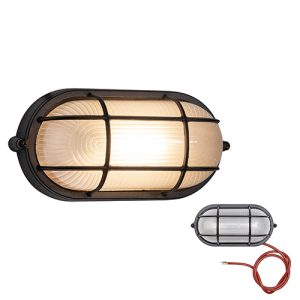 Braai Light Oval Small Grid B/Head 210mm Black