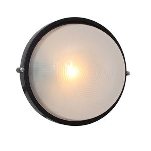 Round Large Plain B/Head 240mm Black 1x100w