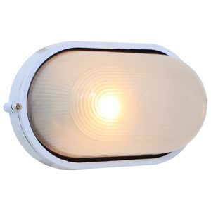 Oval Large Plain B/Head 280mm White 1x100w
