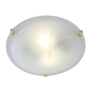 Alabaster Ceiling Light 300mm Polished Brass