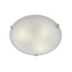 Alabaster Ceiling Light 300mm Satin Chrome
