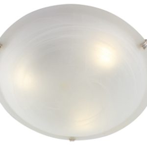 Alabaster Ceiling Light 400mm Satin Chrome