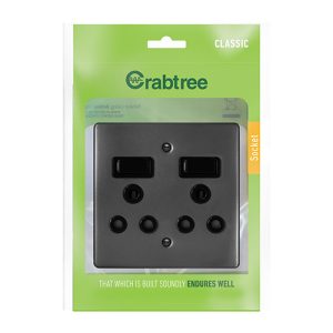 C/T Classic Dbl. Socket 16A 100x100 Graphite
