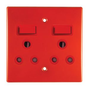 C/T Classic Dedic. Dbl. Socket 100x100 Red C/P