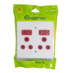 C/T Classic Dedic. Dbl. Socket 100x100 White C/P