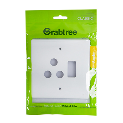 C/T Classic Sng. Socket Coverplate 100x100 White