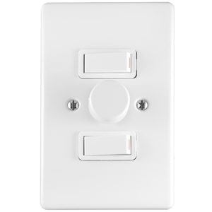 Crabtree Classic 2 Lever Dimmer Switch + Cover 600w White 50x100mm