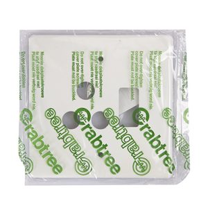 Crabtree Classic Single Socket Cover Plate Steel White 100x100mm