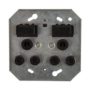 Crabtree Classic Monoblock Switched Socket 16A Double on Yoke Black