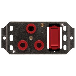 Crabtree Classic Single Dedicated 4x2 Switched Socket on Yoke Red
