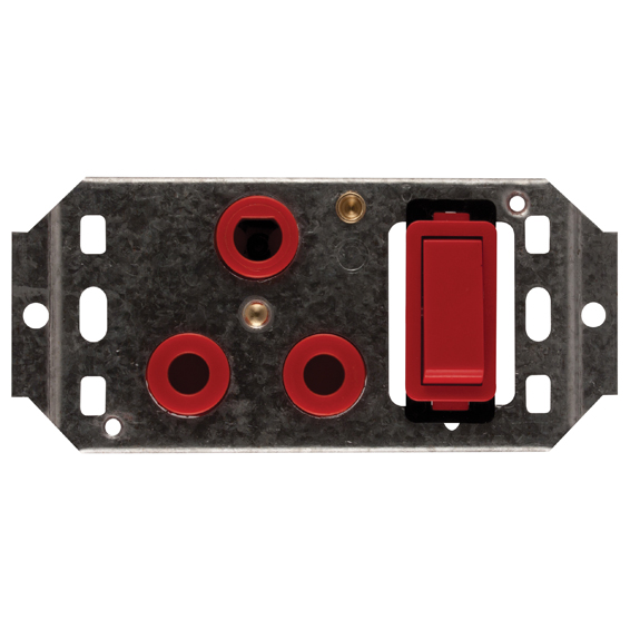 Crabtree Classic Single Dedicated 4x2 Switched Socket on Yoke Red