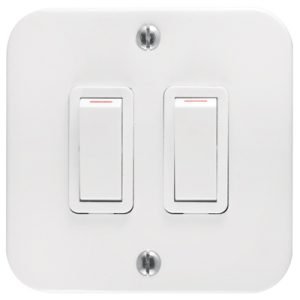 Crabtree Industrial 2 Lever 1 Way Switch 75x75mm