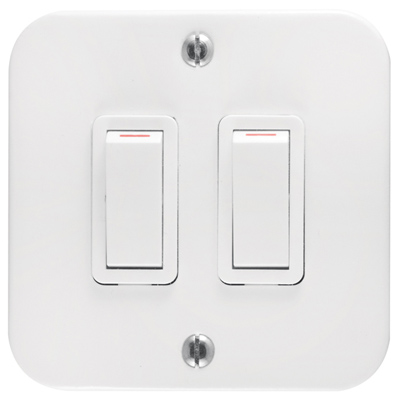 Crabtree Industrial 2 Lever 1 Way Switch 75x75mm
