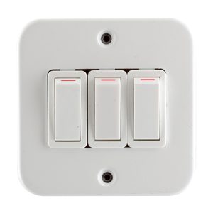 Crabtree Industrial 3 Lever 1 Way Switch 75x75mm