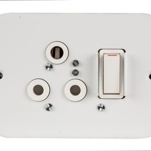 Crabtree Industrial 16A White Single Socket 119x83mm
