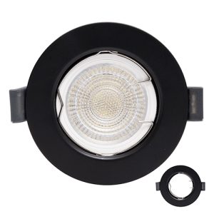 Polycarbonate Downlight 81mm Dia Matt Black Excl L/Holder