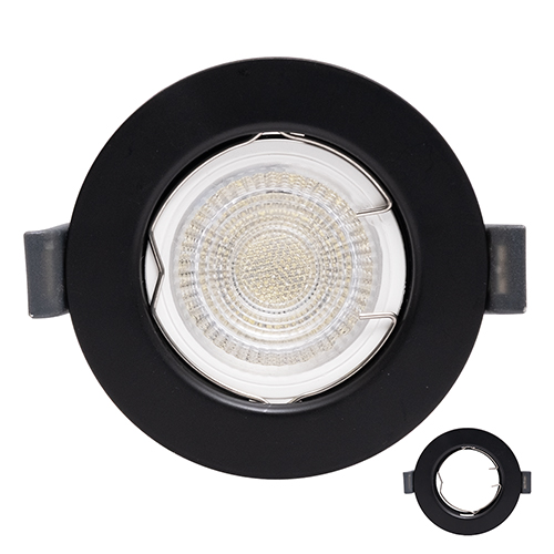Polycarbonate Downlight 81mm Dia Matt Black Excl L/Holder