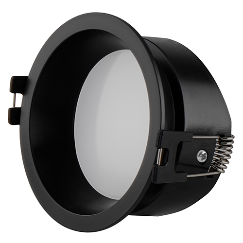 Polycarbonate Anti-glare Downlight 82mm Dia Black IP65
