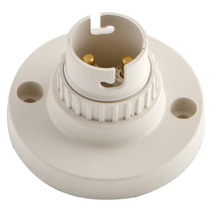 Lampholder B22 Nylon White Batten H/C & Bag PP