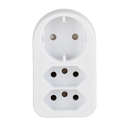 3 Way Adaptor 1xSCH 2x16A ZA