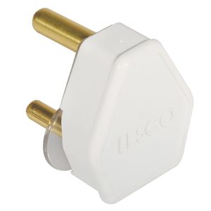 Plug Top White Nylon 16A 3 Pin Hollow Pin