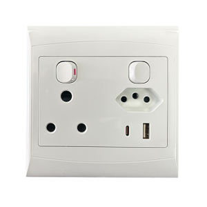 Eurolux Socket Comb. USB A+C 4x4 White