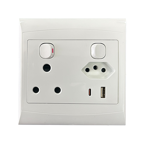 Eurolux Socket Comb. USB A+C 4x4 White