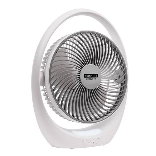 Rechargeable LED Table Fan White & Grey