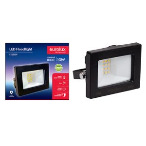 LED 10W Floodlight Black 4000K No Sensor Box