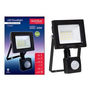 LED 20W Floodlight Black 4000K with Sensor Box