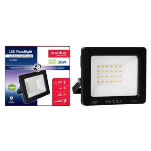 LED 20W Floodlight Black with Day Night Sensor Box
