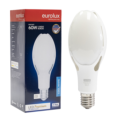 Rocket Premium 60W LED E40 4000K 105lm