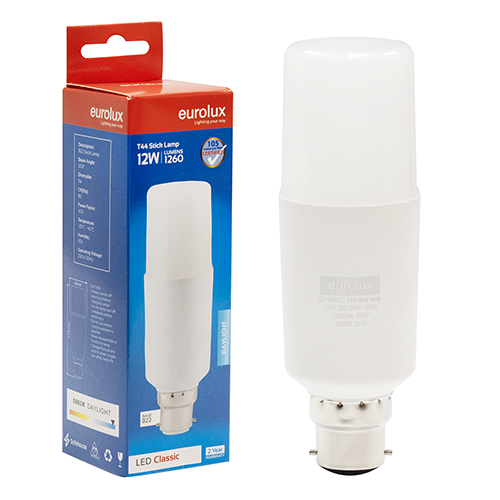 Eurolux Stick Lamp T44 12W LED B22 5000K 105lm
