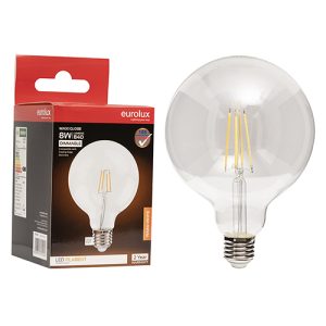 Maxi Globe 125mm Filament 8W LED E27 3000K Dimmable 105lm