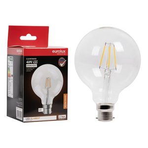 Mini Maxi Globe G95 Filament 4W LED B22 3000K Dimmable 105lm