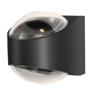 Glow Outdoor Wall Light Black LED 12W