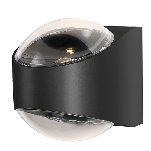 Glow Outdoor Wall Light Black LED 12W