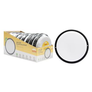 Radiant Round Bulkhead Black LED 20W 1800lm 6500K (Sell in PDQ of 8)