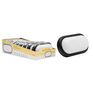 Radiant Oval Bulkhead Black LED 12W 900lm 6500K (Sell in PDQ of 8)