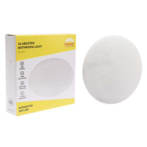 Radiant GSD Bathroom Ceiling Light Alabaster LED 16W