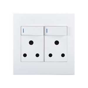 Horizon Modern Double Socket 16A White
