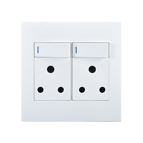 Horizon Modern Double Socket 16A White