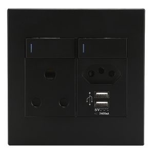 Horizon Modern Sng. Soc.+Euro+2xUSB Black